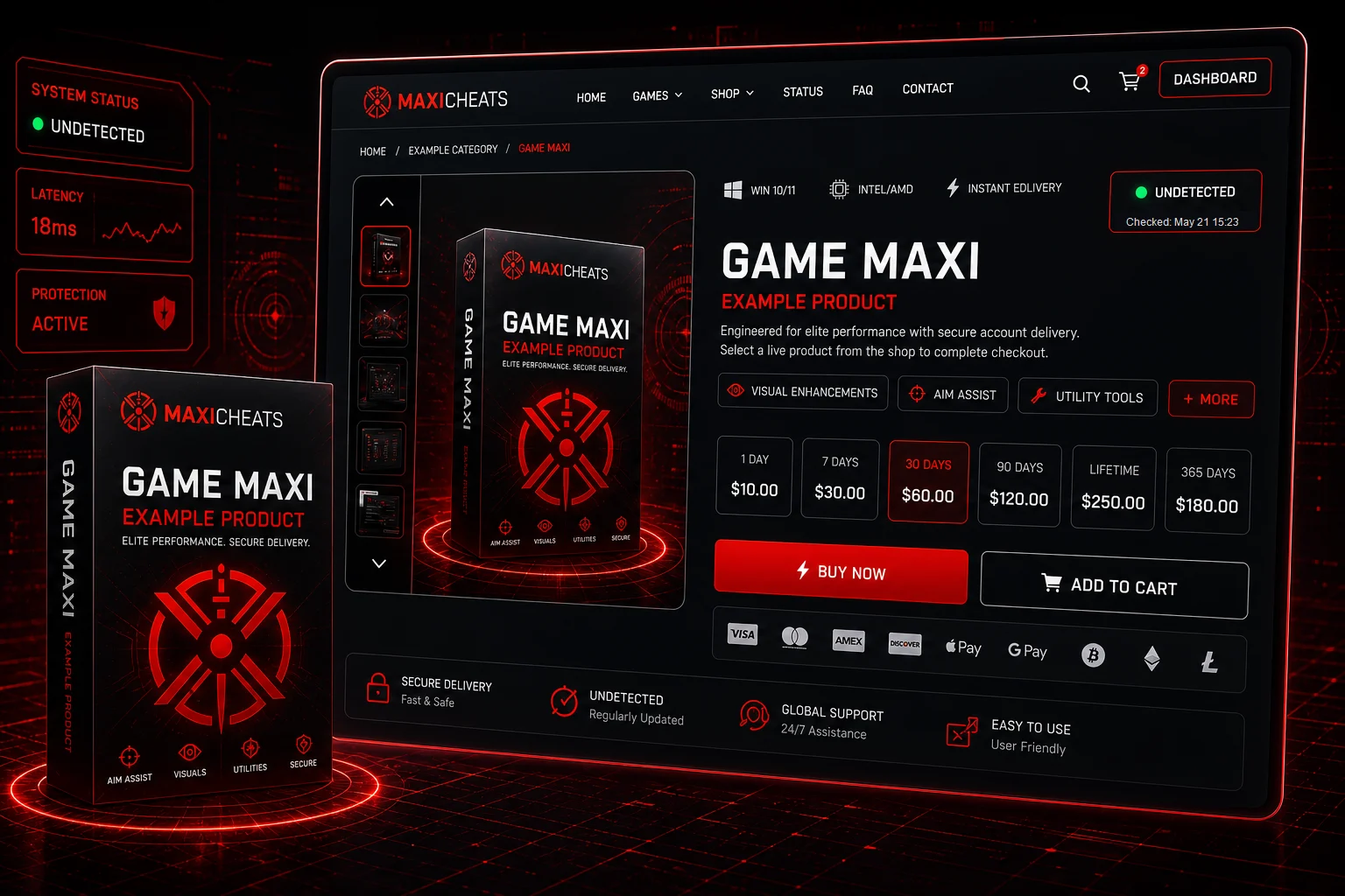 MaxiCheats product experience preview